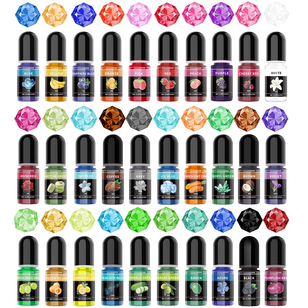 Epoxy Uv Resin Kit - 5 ml/Fles Epoxyhars Pigment Vloeibare Kleurstof